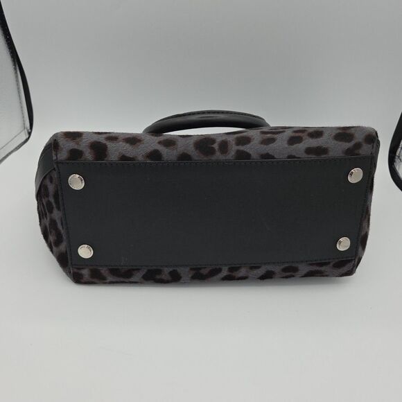 Henri Bendel Womens Lafayette Haircalf Satchel Bag Crossbody in Leopard Print - Picture 6 of 15